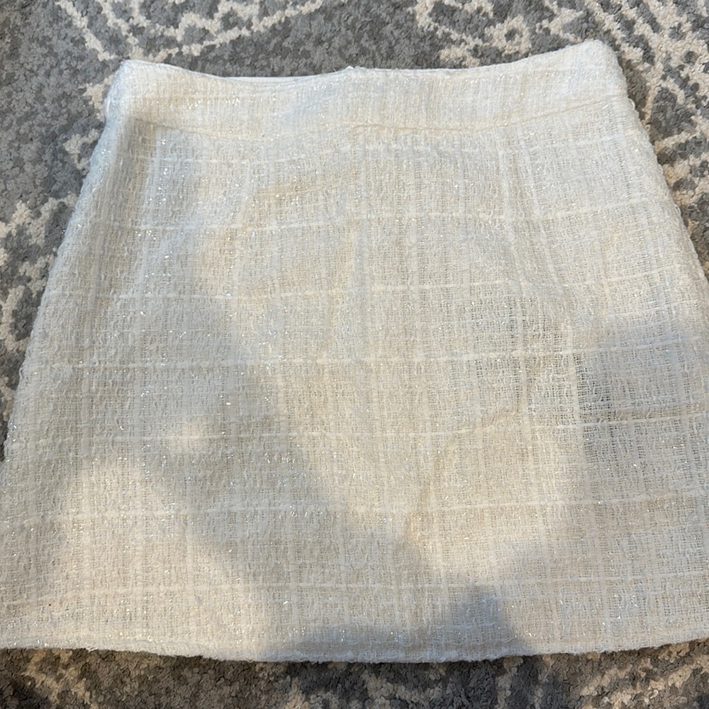 shein white tweed skirt never worn size S